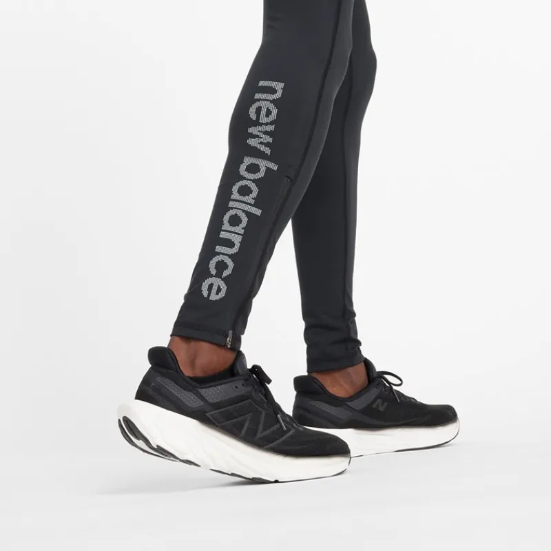 New New Balance Herre Sleek NB Dry Reflekterende Løbe Tight Leggings Sort