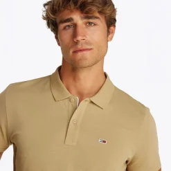 Discount Tommy Jeans Herre Slim Stolpelukning Polo Relic Tan Lysebrun