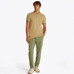 Discount Tommy Jeans Herre Slim Stolpelukning Polo Relic Tan Lysebrun