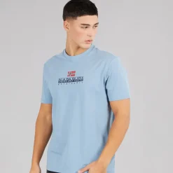 Napapijri Herre Sory Logo T-shirt Faded Denim