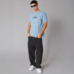 Napapijri Herre Sory Logo T-shirt Faded Denim
