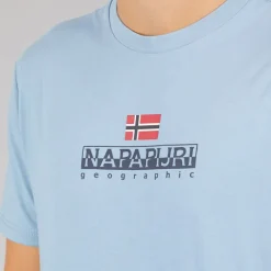 Napapijri Herre Sory Logo T-shirt Faded Denim