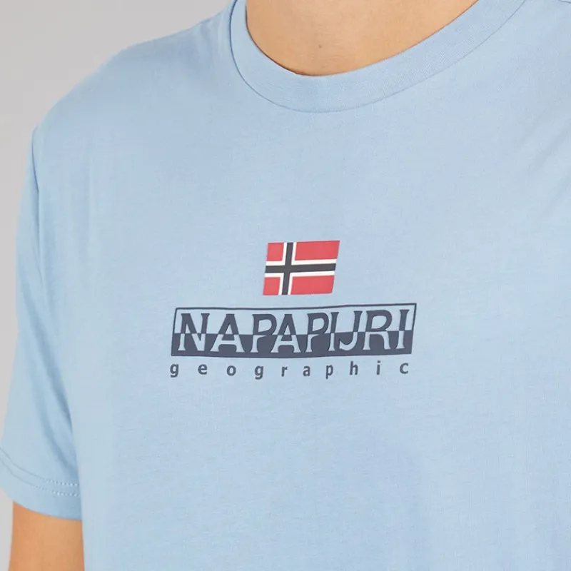 Napapijri Herre Sory Logo T-shirt Faded Denim