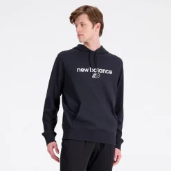 Discount New Balance Herre Sport Logo Hættetrøje Sort