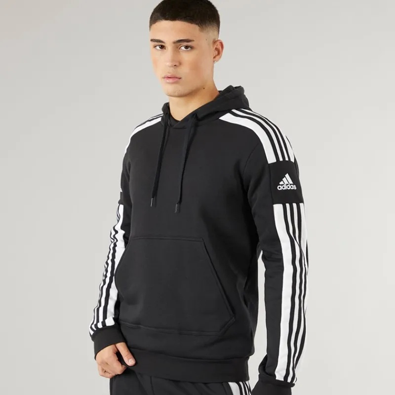 Best adidas Herre Squadra 21 Pullover Sweat Hættetrøje Sort/Hvid