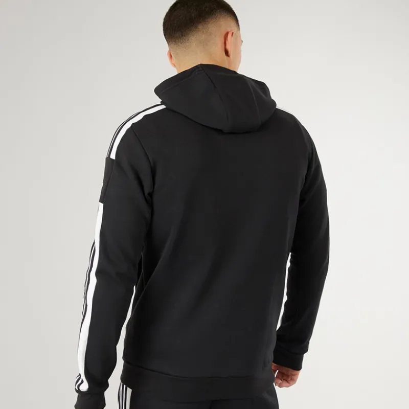 Best adidas Herre Squadra 21 Pullover Sweat Hættetrøje Sort/Hvid