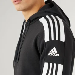 Best adidas Herre Squadra 21 Pullover Sweat Hættetrøje Sort/Hvid