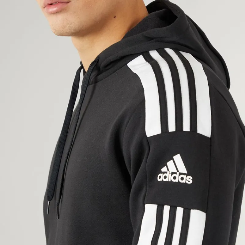 Best adidas Herre Squadra 21 Pullover Sweat Hættetrøje Sort/Hvid