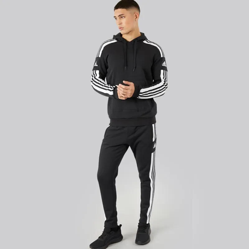 Best adidas Herre Squadra 21 Pullover Sweat Hættetrøje Sort/Hvid
