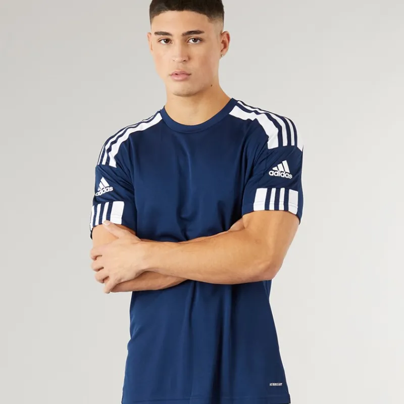 Clearance adidas Herre Squadra 21 T Shirt Team Navy Blue/Hvid Marineblå