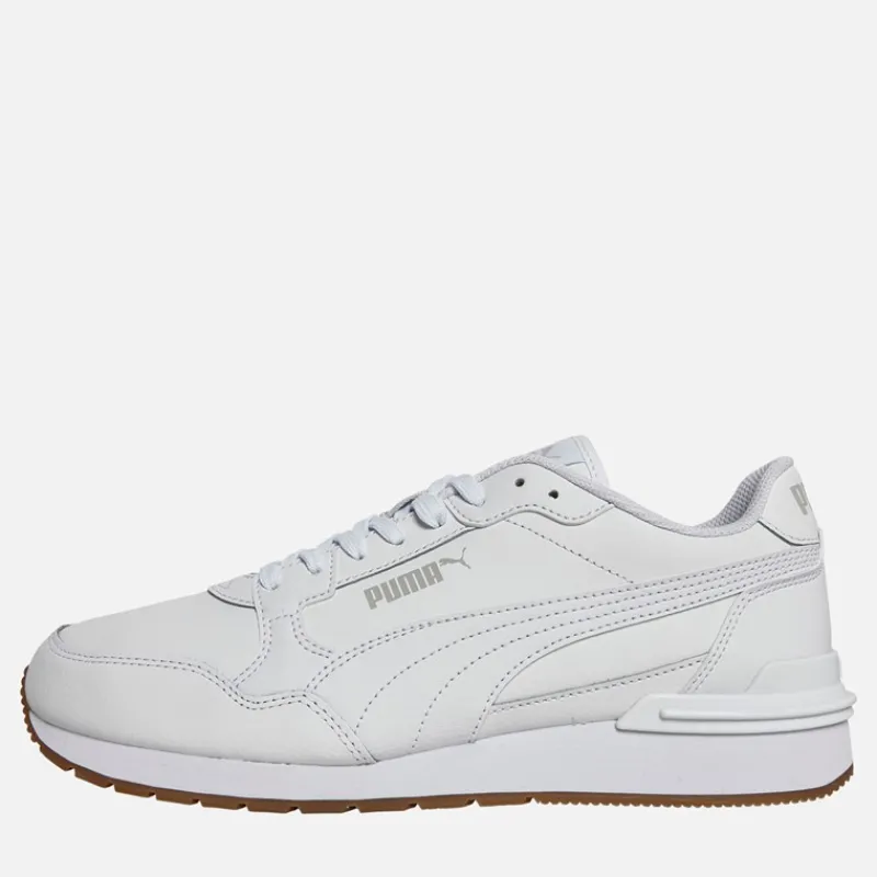 Best Puma Herre ST Runner V4 Læder Sneakers /Isgrå/Gummi Hvid