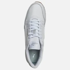 Best Puma Herre ST Runner V4 Læder Sneakers /Isgrå/Gummi Hvid