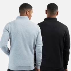 Outlet Brave Soul Herre Stilgar To Pakke 1/​4 Lynlås Sweatshirts Sort/​Grå