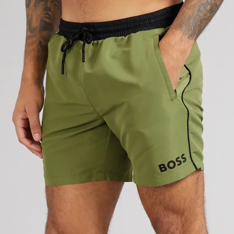 New BOSS Herre Stjernefisk Svømme Shorts Medium Green
