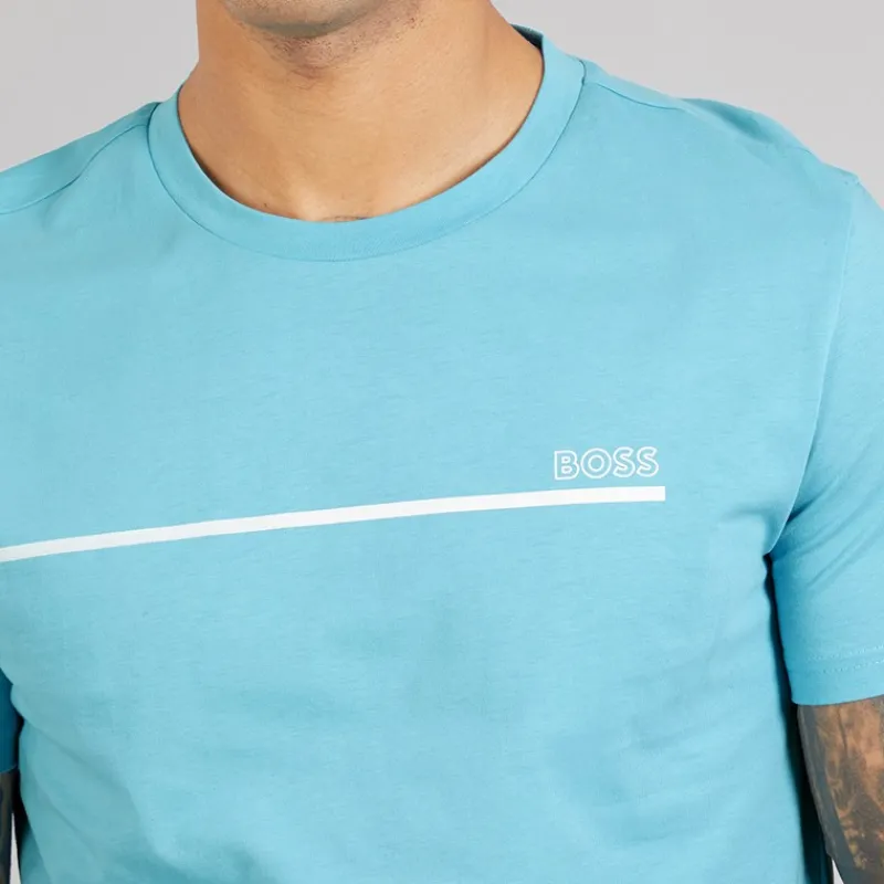 New BOSS Herre Stormfisk T-shirt Light/Pastel Blue Lyseblå