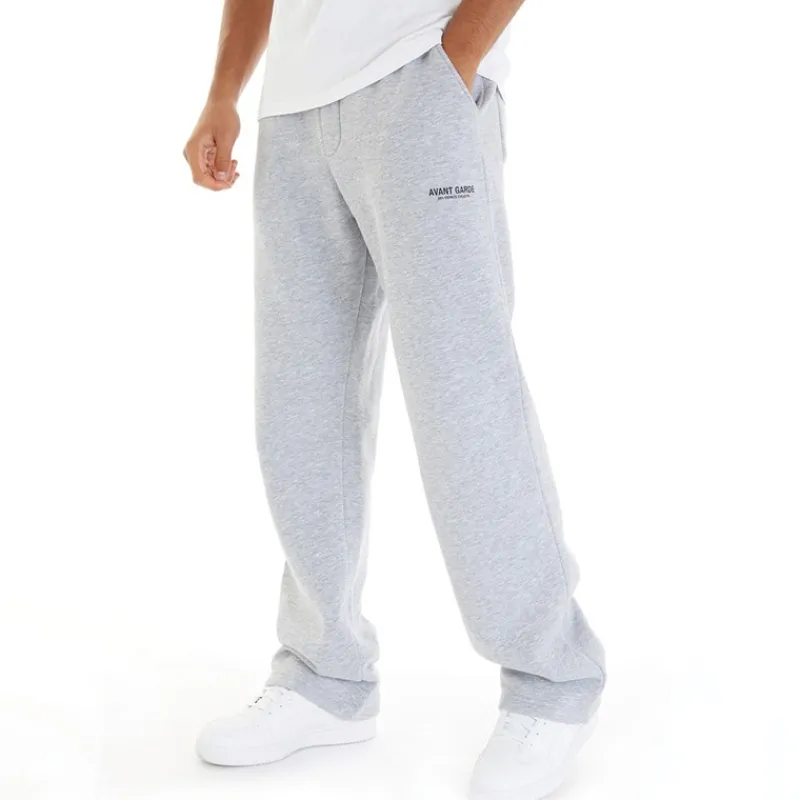 Clearance Avant Garde Herre Straight Leg Joggers Lys Grå Melange Lysegrå Mergel