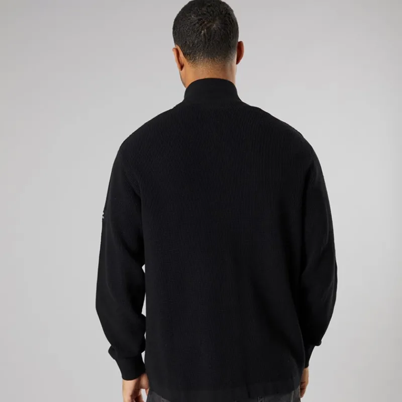 Best Solid Herre strik cardigan True Black Sort
