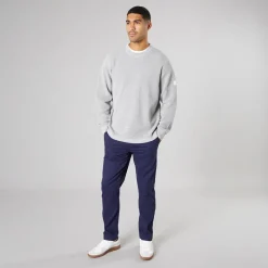 Solid Herre strik pullover sweater Light Grey Melange Lysegrå