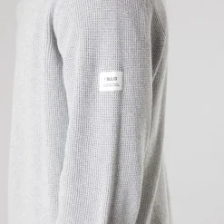 Discount Solid Herre strik pullover sweater Light Grey Melange Lysegrå