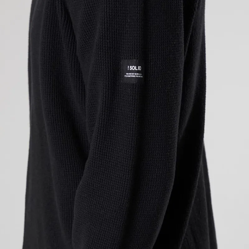 Solid Herre strik pullover sweater True Black Sort