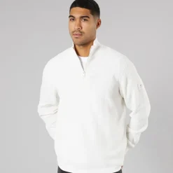 Online Solid Herre strik pullover sweater Off White Off-white