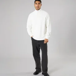 Online Solid Herre strik pullover sweater Off White Off-white