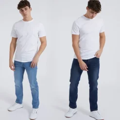 Clearance Bench Herre Stuart Jeans med lige pasform - topak i Indigo/Mid Wash