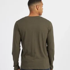 Hot Brave Soul Herre Supreme Rundhals Langærmet T-shirt Khaki kakigrøn