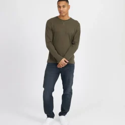 Hot Brave Soul Herre Supreme Rundhals Langærmet T-shirt Khaki kakigrøn
