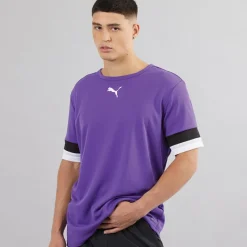 New Puma Herre teamRISE Trænings T-shirt Prism Violet/ Sort/ Hvid lilla