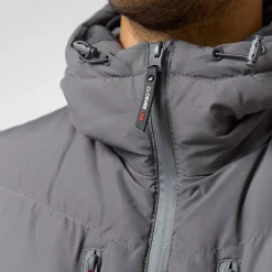 Hot Closure London Herre Tech Logo Puffer Jakke Koksgrå Trækulsgrå