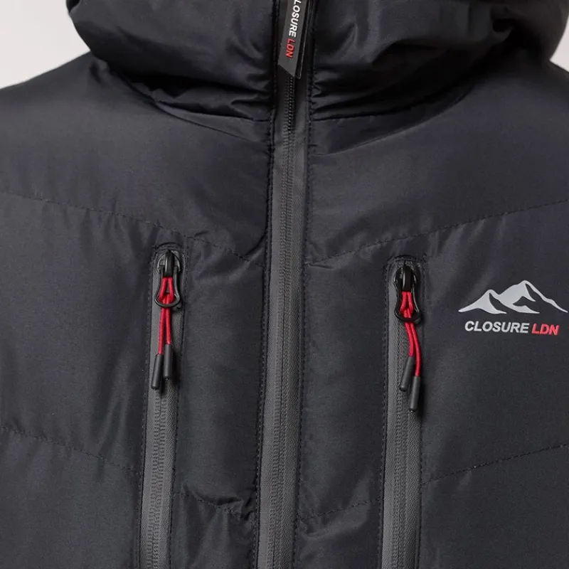 Sale Closure London Herre Tech Logo Puffer Jakke Sort