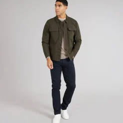 Hot French Connection Herre Teknisk Overskjorte Khaki kakigrøn