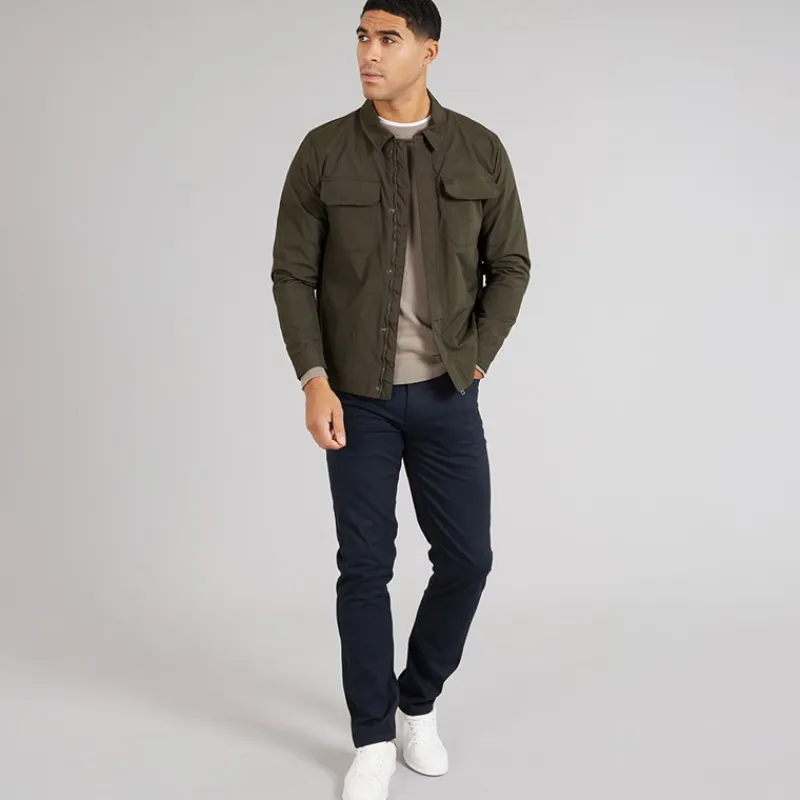 Hot French Connection Herre Teknisk Overskjorte Khaki kakigrøn