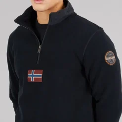 Outlet Napapijri Herre Tev Polar 1/​2 Zip Sweatshirt Sort