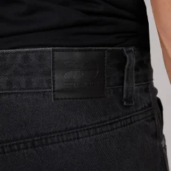 Best Crosshatch Herre Tillforth Baggy Denim Shorts Sort Vask Vasket Sort