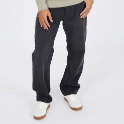 Sale Crosshatch Herre Tillman Baggy Jeans Sort Vask Vasket Sort