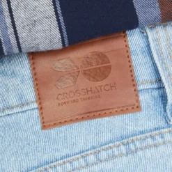 Outlet Crosshatch Herre Tillman Baggy Jeans Lys Vask Lyseblå