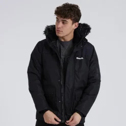 Discount Bench Herre Tillor Pelsforet Hætteforsynet Vatteret Ripstop Parka Sort