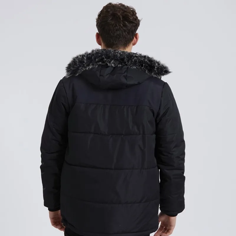 Discount Bench Herre Tillor Pelsforet Hætteforsynet Vatteret Ripstop Parka Sort