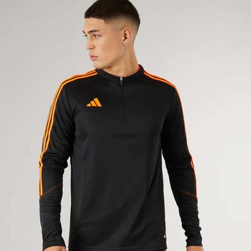 Sale adidas Herre Tiro 23 Club 1/4 lynlås træningstop /signal orange Sort