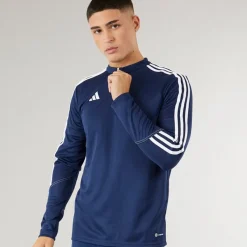 Discount adidas Herre Tiro 23 Club 1/4 lynlås træningstop Navy/Hvid Marineblå