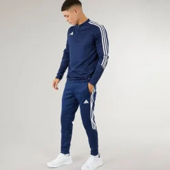 Discount adidas Herre Tiro 23 Club 1/4 lynlås træningstop Navy/Hvid Marineblå