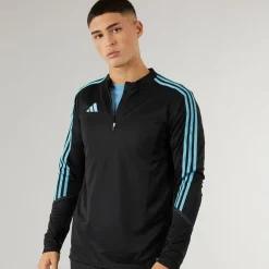Outlet adidas Herre Tiro 23 Club 1/​4 Zip Træningstop /​Preloved Blå Sort