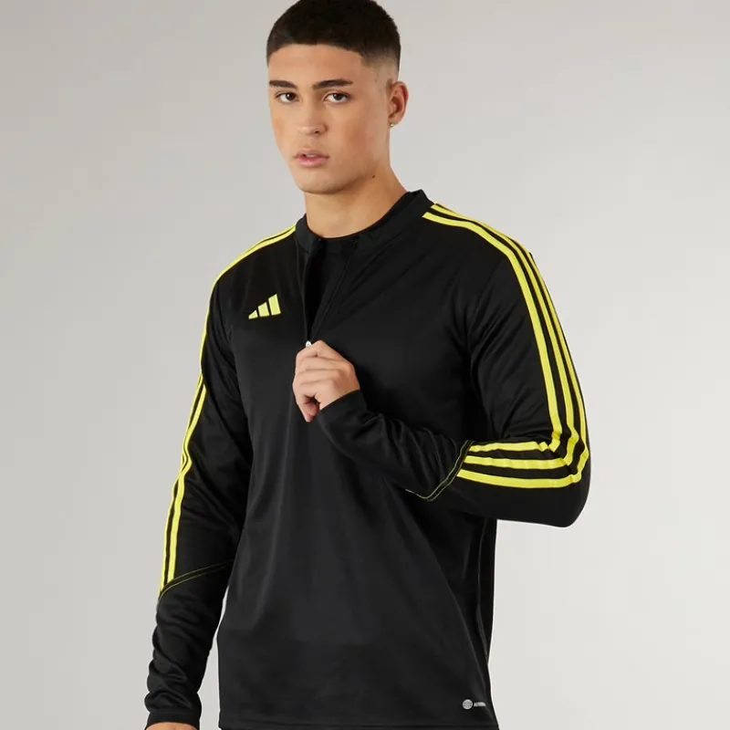 Hot adidas Herre Tiro 23 Klub 1/4 lynlås træningsbluse /kraftig gul Sort