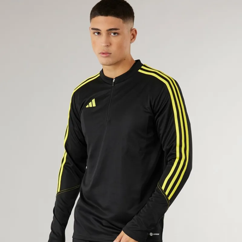 Hot adidas Herre Tiro 23 Klub 1/4 lynlås træningsbluse /kraftig gul Sort