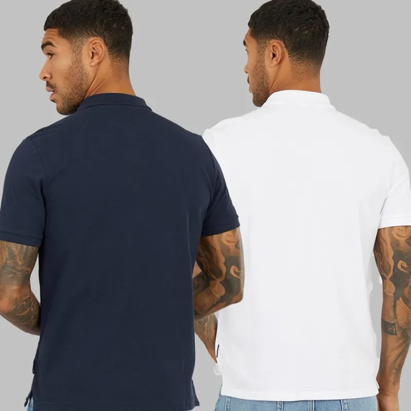 Outlet Ben Sherman Herre to pak poloer mørkeblå/hvid Flerfarvet