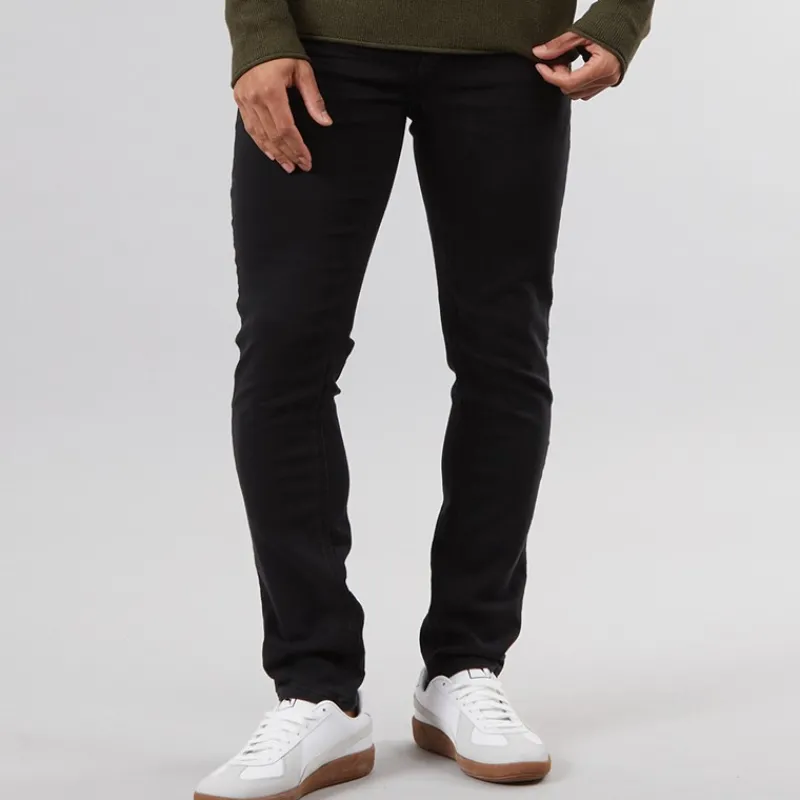 Hot Solid Herre Tot Hybrid Jeans Med Lige Ben Sort