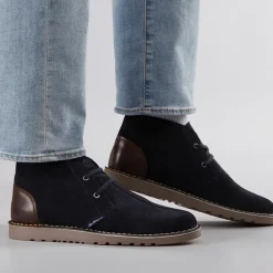 Hot Ben Sherman Herre Townshend 2 Chukka Støvler Navy
