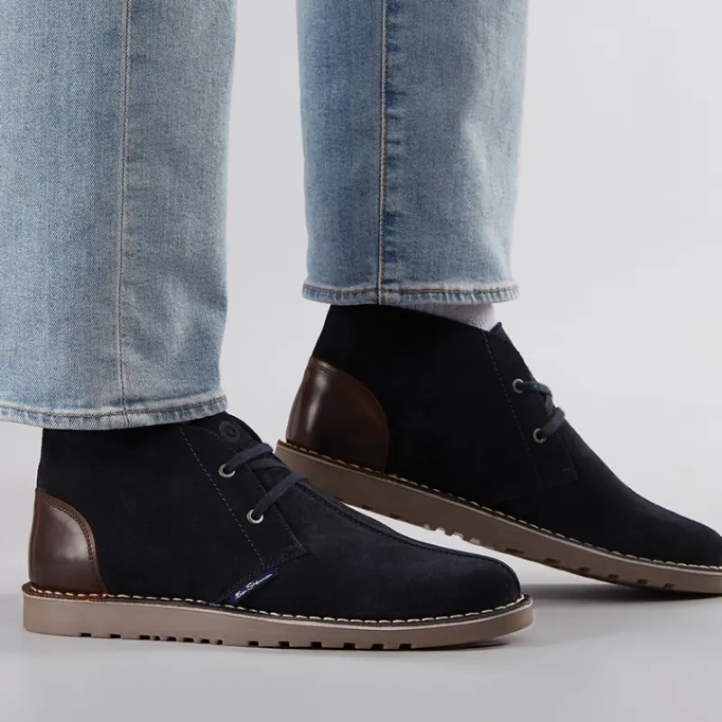 Hot Ben Sherman Herre Townshend 2 Chukka Støvler Navy